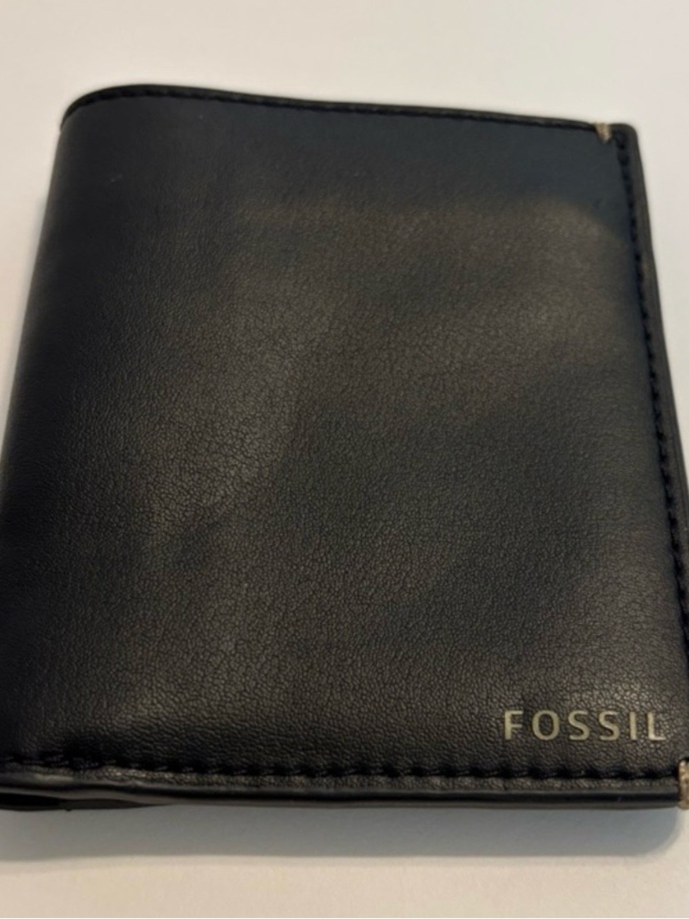 Fossil Black Leather Wallet with Subtle Logo